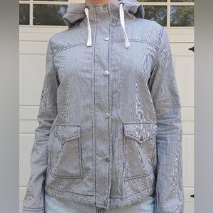 So Women's Navy White Lightweight Pinstripe Jacket